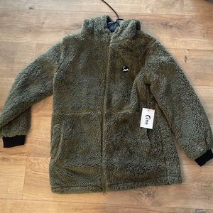 Zyia long hooded teddy jacket